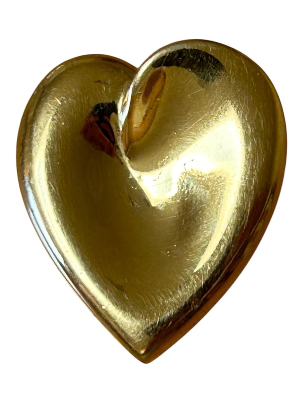 Vintage Trifari Gold Tone Heart Brooch Pin Signed